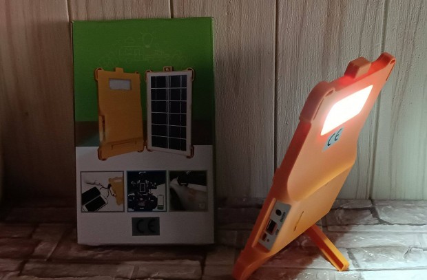 Telefon töltésére Szolár panel 3.5W 6V beépített akkuval, és lámpával