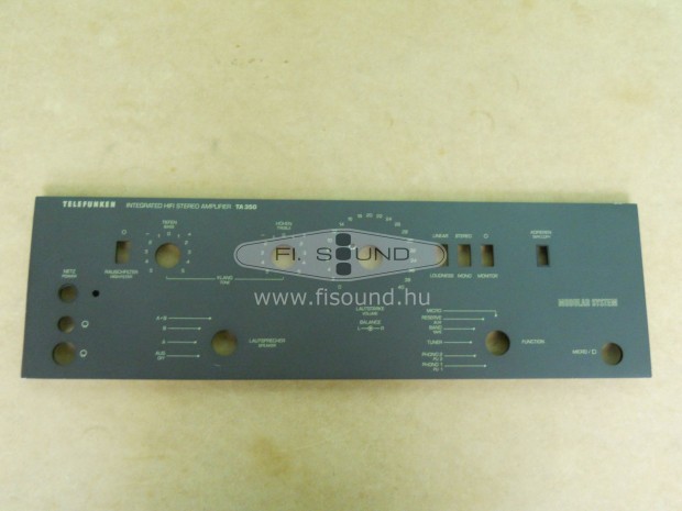 Telefunken TA350 ,sztereo erősítő előlapi panel