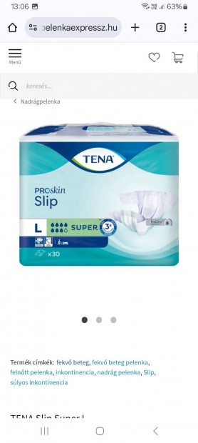 Tena Slip Super inkontinencia-nadrgpelenka llthat tpzrakkal