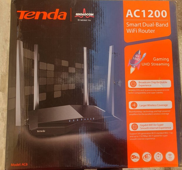 Tenda AC1200 dual band wifi router elad