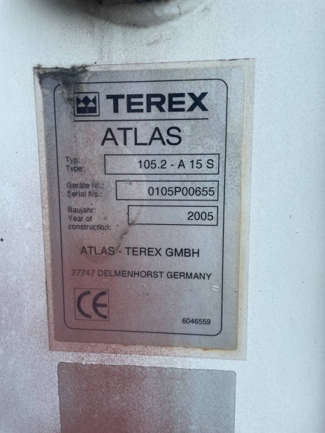 Terex/ATLAS 105.2 daru építőipari daru eladó