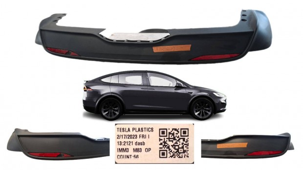 Tesla model X hátsó lökhárító alsó védőburkolat 160958200A