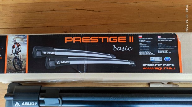 Tetőcsomagtartó - Aguri Prestige BASIC , Zárható, Tetőkorlátos Eladó