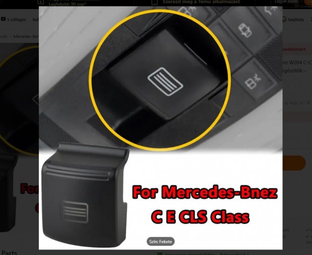 Tet�nyit� gomb 212-204-218-207 fekete A2129064601 9051 elad�