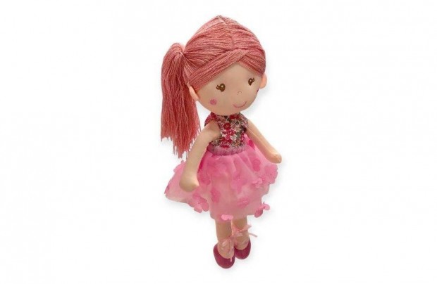 Textil balerina baba rózsaszín tutu ruhában 55 cm