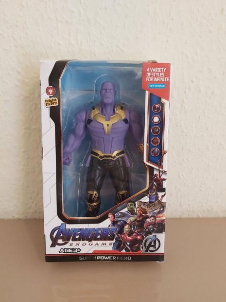 Thanos Marvel figura dszdobozban LED vilgt mozgath 17cm j szmls