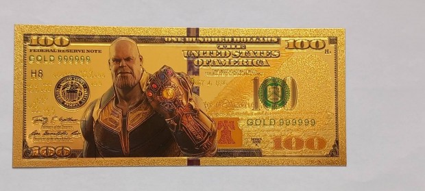 Thanos - sznes, aranyozott, plasztik, fantzia 100 dollr 