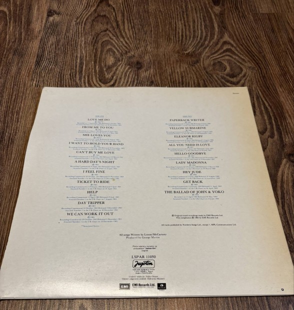 The Beatles 20 Greatest Hits bakelit lemez