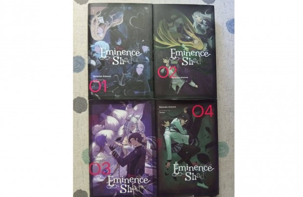 The Eminence In Shadow light novel 1-4.; angol nyelvű
