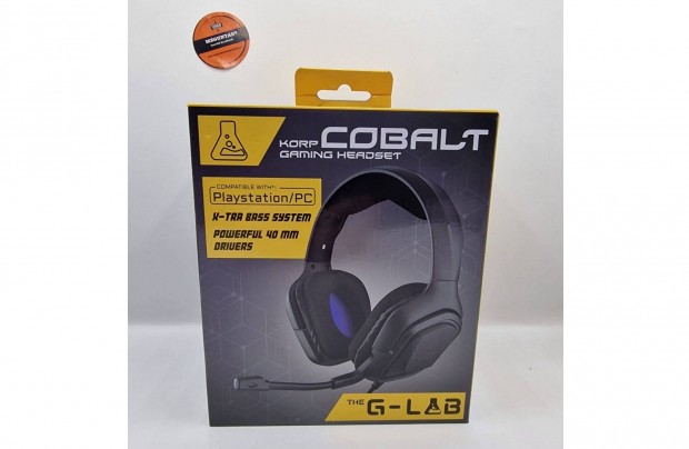 The G-Lab Korp Cobalt/B gaming headset, új, 1 év garancia