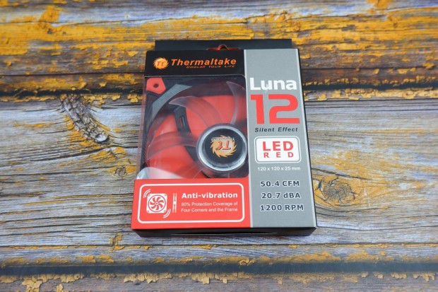 Thermaltake Luna 12cm számítógép ház hűtő ventilátor Piros Új!