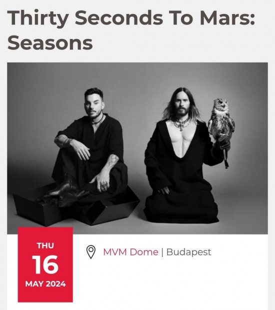 Thirty Seconds to Mars koncert jegx