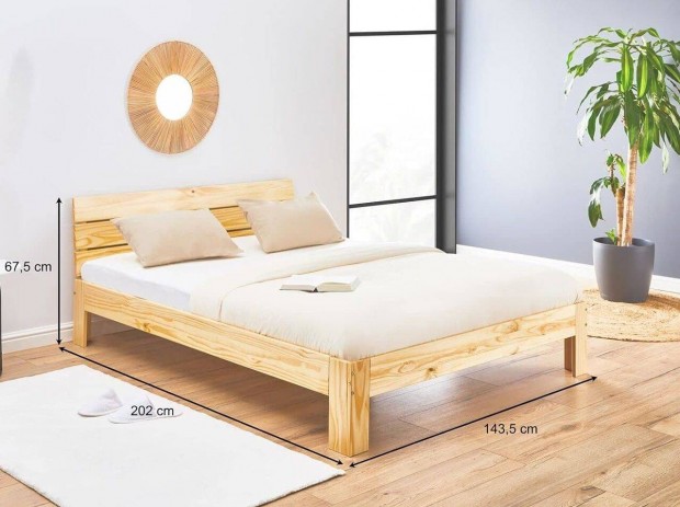 Thomas 140 x 190 feny� francia futon �gykeret (natur lakk) 72859