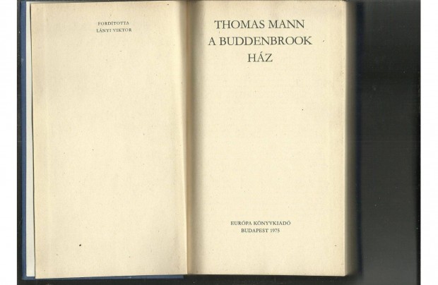 Thomas Mann: A Buddenbrook hz cm knyv elad