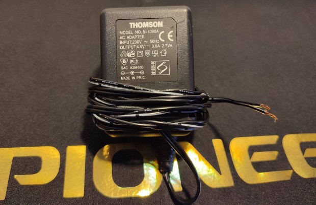 Thomson adapter táp 4,5V 0,6A hibátlan AC/DC (csatlakozó nélkül)