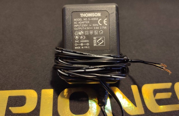 Thomson adapter táp 4,5V 0,6A hibátlan (csatlakozó nélkül)