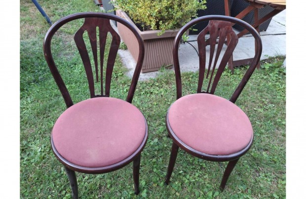Thonet jellegű, bordó piros kárpitos szék, székek 4500Ft/darabáron