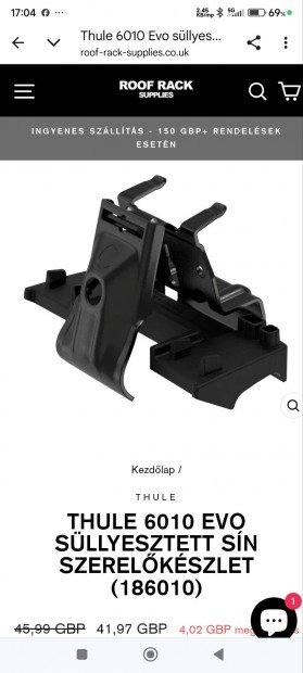 Thule 6010 Flush Rail KIT (186010) Volvo