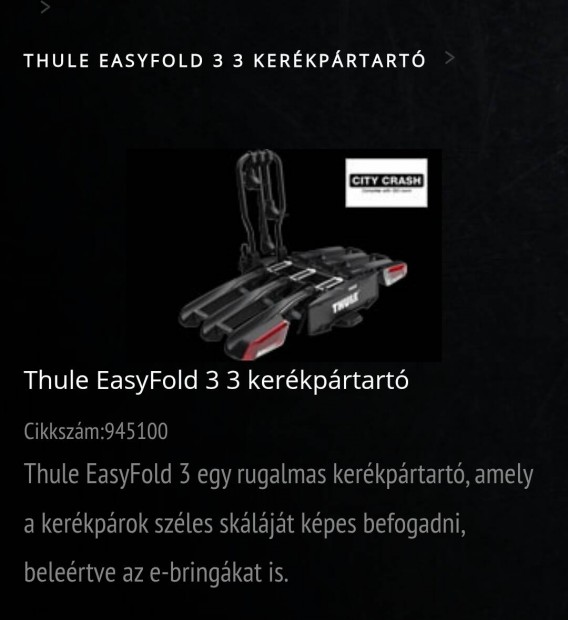 Thule tetőbox kerékpártartó adás vétel