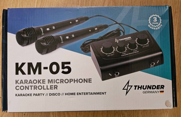 Thunder (Germany) KM-05 Karaoke szett: kever, 2 db mikrofon, kbelek
