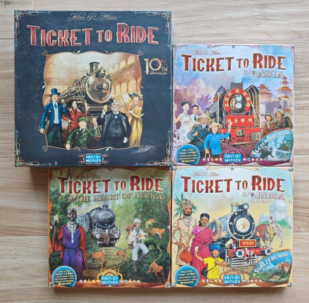 Ticket To Ride 10th Anniversary + Afrika + zsia + India + Svjc kieg