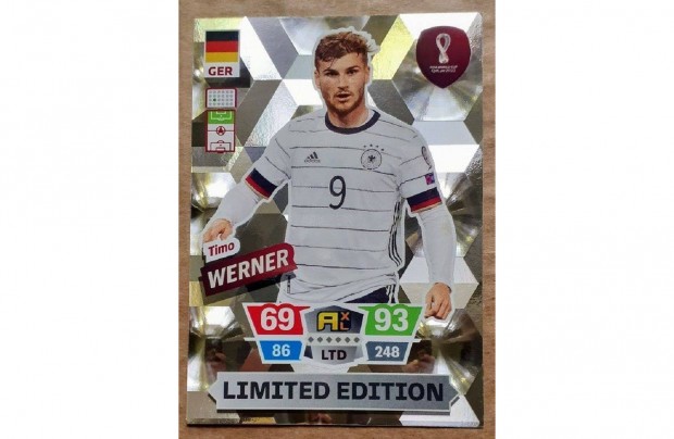 Timo Werner Nmetorszg Limited Edition focis krtya Qatar 2022