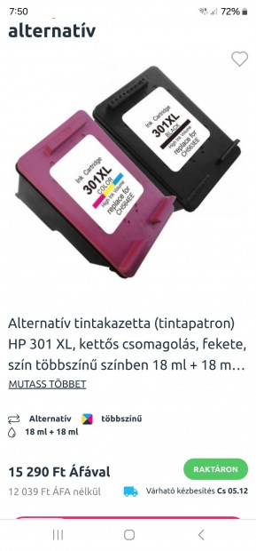 Tintapatron 301 XL dupla csomag 