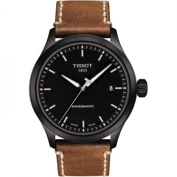 Tissot Gent XL Swissmatic automata karra, br szjjal - fekete/barna