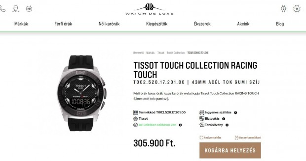 Tissot Racing Touch Svjci Frfi Karra