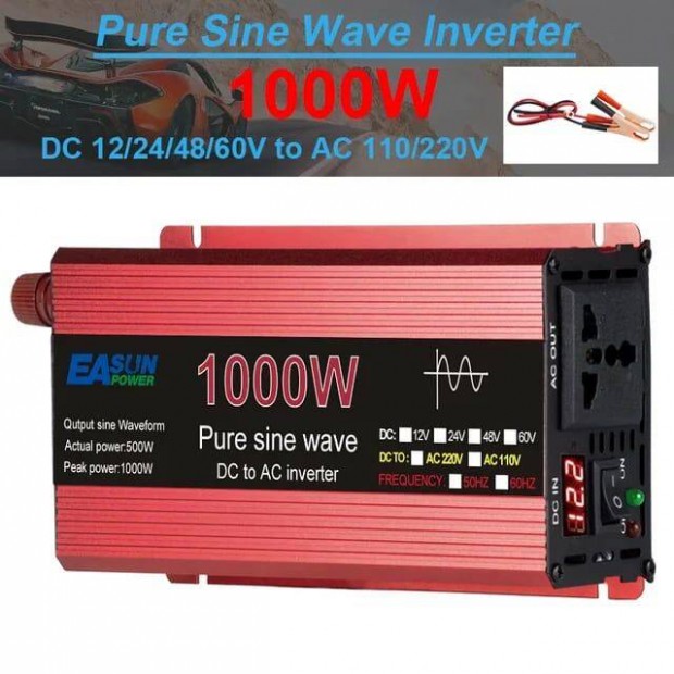 Tiszta sznuszos inverter 1000w/500w |Szmla + gar