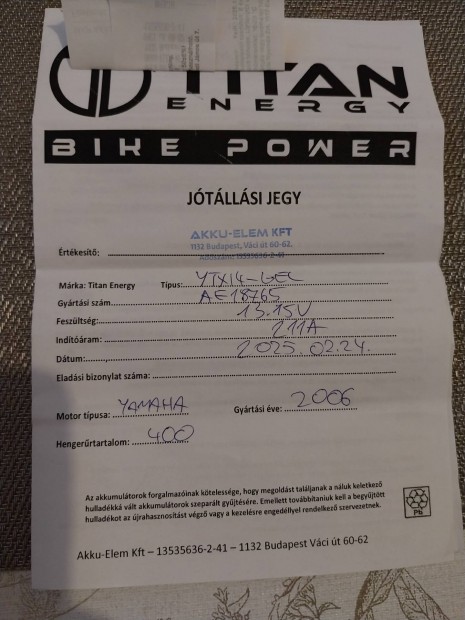 Titan motorkerkpr akku