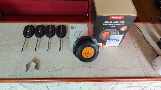Togrill 4 szondás Bluetooth Smart BBQ-Kamado Hőmérő