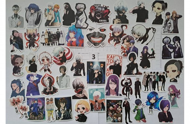 Tokyo Ghoul anime matrica 50 db 3 fle 4-6 cm j