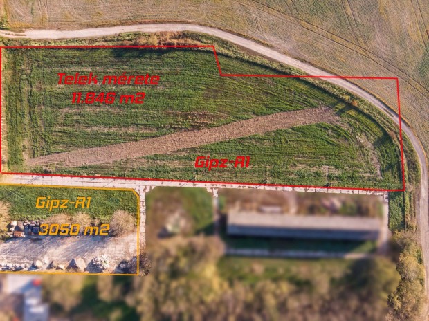 Tolna-Mzs, jl megkzelthet 11846 m2, Gipz-R1 besorols iparterle