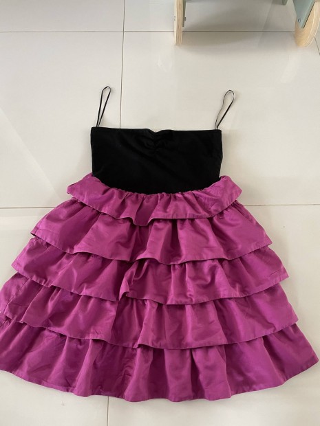 Tom Wolfe fekete pink fodros pnt nlkli ruha