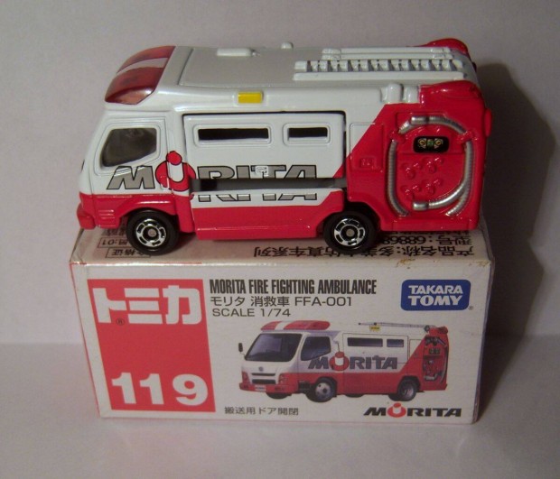 Tomica No.119 Morita Fire Fighting Ambulance 1:74 (2014) j