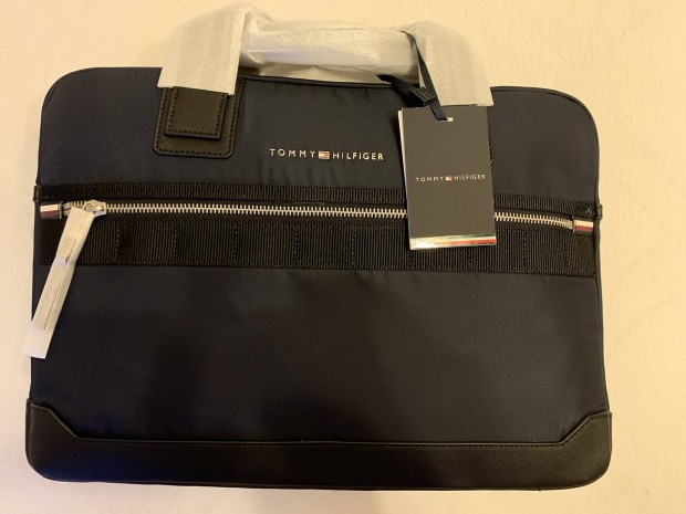 Tommy Hilfiger kek,elegans, igenyes, laptop kezitaska, teljesen uj