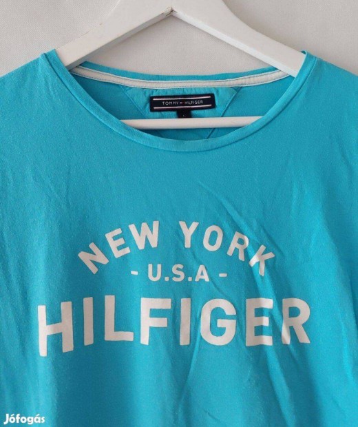 Tommy Hilfiger pamut égkék férfi póló L