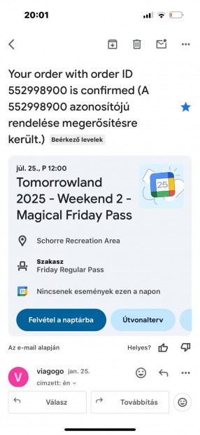 Tomorrowland belépőjegy