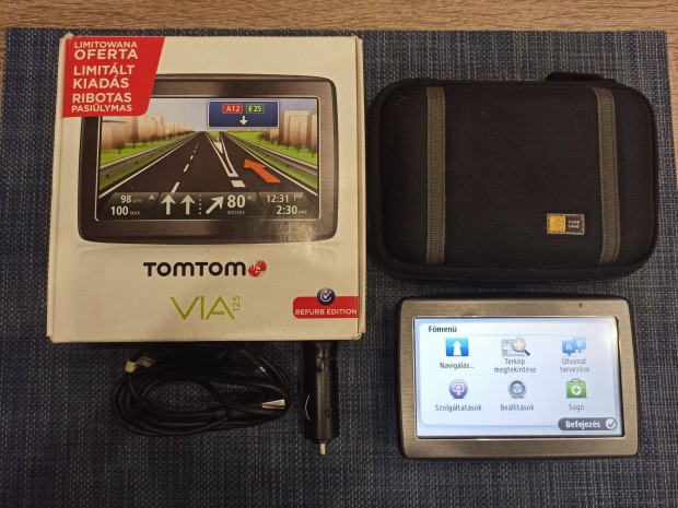 Tomtom 5"-os (Via 125) GPS, dobozban, tokkal elad!