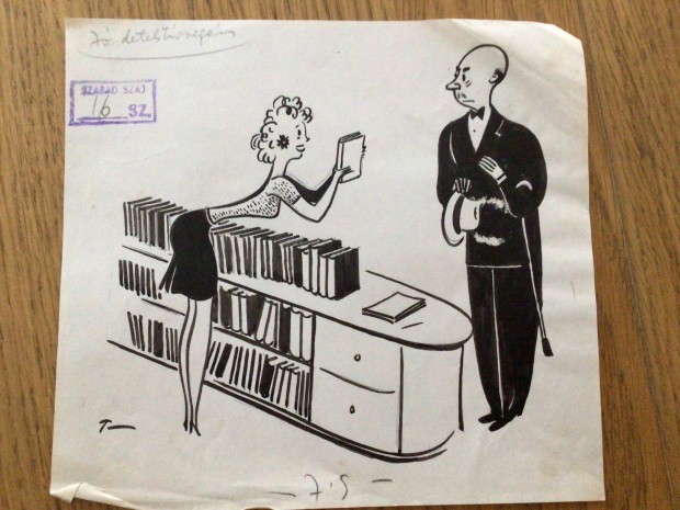 Toncz Tibor eredeti karikatra rajza a Szabad Szj c. lapnak