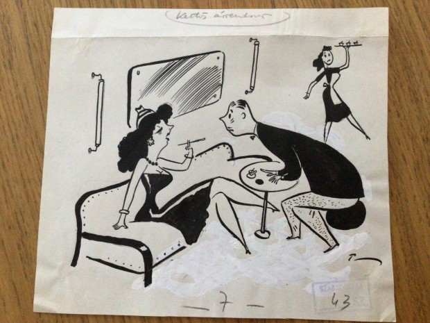 Toncz Tibor eredeti karikatra rajza a Szabad Szj c. lapnak "Ketts 