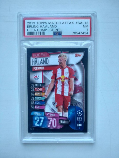 Topps Haaland SAL13 Rookie krtya PSA 7