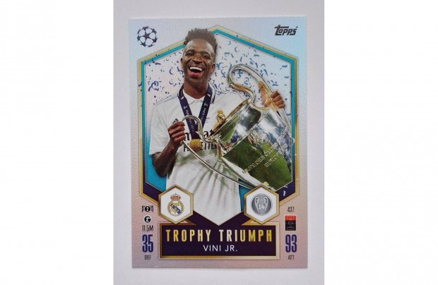 Topps Match Attax 2024/25 Trophy Triumph Vini Jr. focis krtya