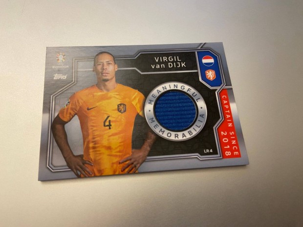 Topps Match Attax EURO 2024 Relic Virgil van Dijk LR4 focis krtya