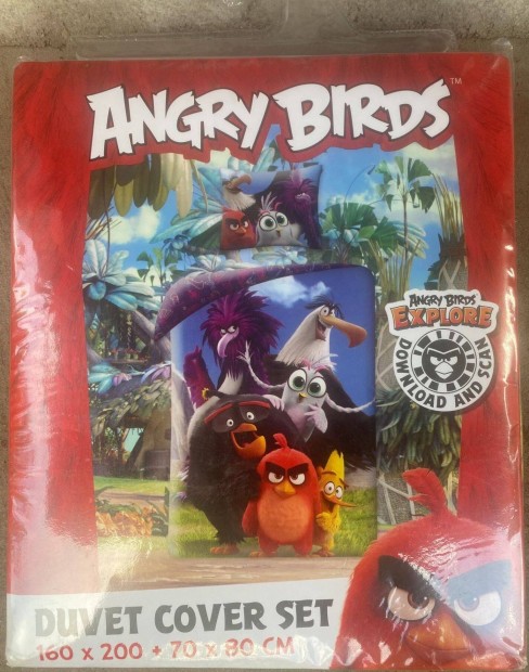 Töredékáron Új Angry Birds 100% pamut ágyneműhuzat garnitúra 160x200cm