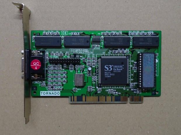 Tornado S3 Virge/DX 4MB PCI videokrtya (retro)