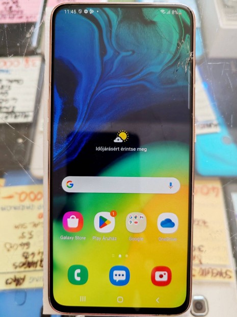 Törött Samsung A80 8/128 3 hónap garancia 6.7" AMOLED pop-up
