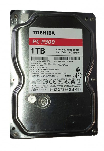 Toshiba 1TB HDD merevlemez SATA 3.5" 100/100 #Pefs