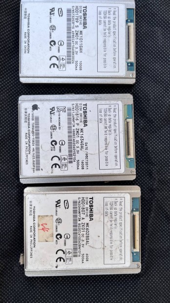 Toshiba 1,8" ZIF HDD csomag - 160GB Apple, 100GB, 60GB - teszteletlen